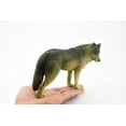 thumbnail image 2 of Wolf, Black and Gray, Timber Wolf, Museum Quality, Hand Painted, Rubber Animal, Educational, Realistic, Figure, Lifelike Figurine, Replica, Gift, 7" CH397 BB149, 2 of 10