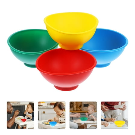 unbranded 8Pcs Silicone Bowls Round Toddler Food Weaning Drop Resistance for Kids Mealtime Dining