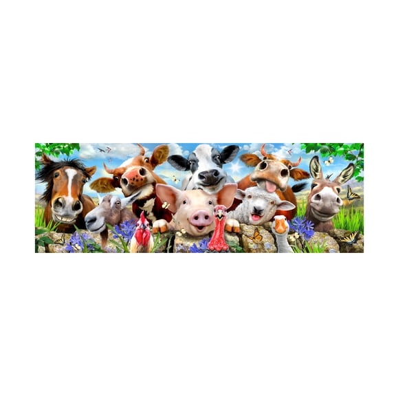 Trademark Fine Art Howard Robinson Goofy Farm Portrait Canvas Wall Art - 10x32