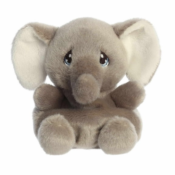 Aurora - Mini Gray Adorable Stuffed Animal - Palm Pals 5" Tuk Elephant - Precious Moments