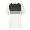 thumbnail image 5 of CHGBMOK Women's T Shirts Short Sleeve Color Block/Solid Tops Casual Summer Tees, 5 of 5