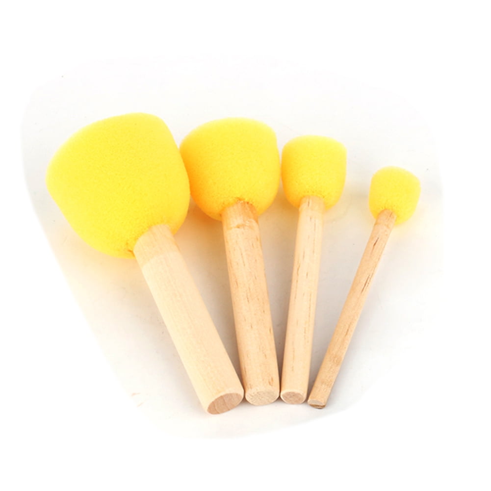 Foam Paint Brushes, Acrylic Painting Supplies Wood Sponge Assorted Foam