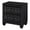 Black, variant on Maklaine Crystal Tufted Modern Velvet & Wood Nightstand in Gray