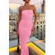 thumbnail image 2 of Vestido Maxi Bodycon Rosa PRETTYGARDEN Sin Tirantes Talla L, 2 of 5
