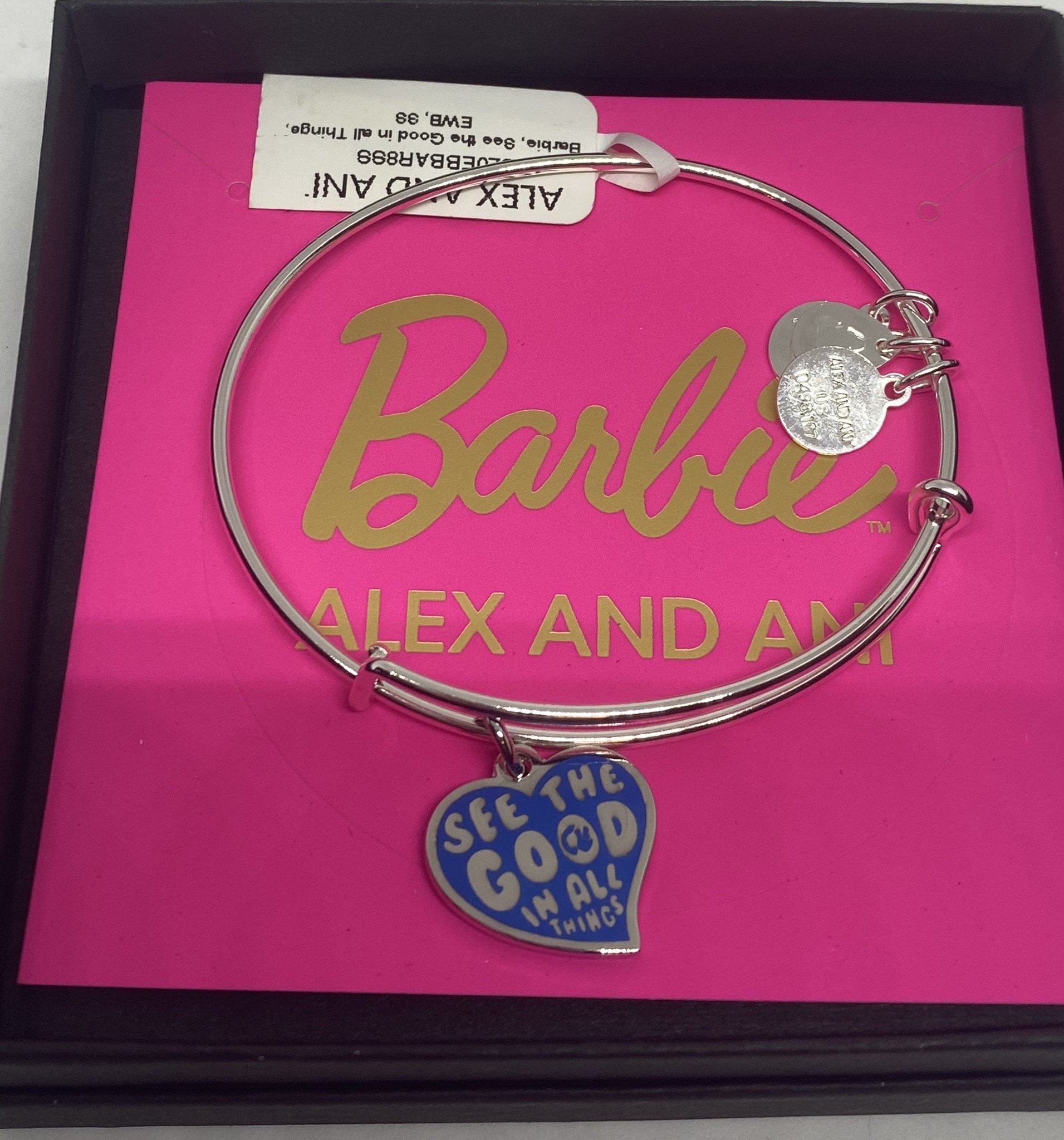Alex and Ani Barbie Charm Bangle Bracelet Silver/See The Good in All Things  One Size - Walmart.com