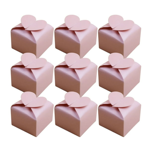 EeaseMX 50 cajas de papel con forma de corazón para dulces, regalos, fiestas, bodas y festivales (rosa)