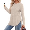 thumbnail image 3 of Long Sleeve Shirts for Women Tunic Tops Loose Fit Dressy Crew Neck Pullover Basic Sweaters XXL, 3 of 7