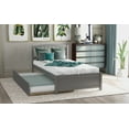 thumbnail image 2 of Aukfa Twin Bed with Trundle - Wooden Platform Bed Frame for Kids Teens - Gray, 2 of 8