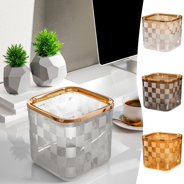 Xihbxyly Papelera de Escritorio, Tamaño Compacto y Práctico, Base Antideslizante, Anillo de Presión Estable, Compacta y Portátil, Multiusos, para Cocina, Dormitorio y Oficina, 14 X 14 X 14 Cm.