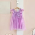thumbnail image 2 of Toddler Girls Dresses Fly Sleeve Butterfly Tulle Lace Dance Party Princess Dresses Clothes for Girls Size 6-7T, 2 of 7
