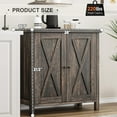 thumbnail image 2 of mall Storage Cabinet, Farmhouse Sideboard Buffet Cabinet with 2 Doors and Adjustable Shelves, Accent Entryway Console Cabinets for Living Room, Dining Room (Dark Oak, 1 Pieces), 2 of 8