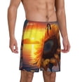 thumbnail image 2 of Sikiie Sunset Coast Sunflower Mens Pajama Shorts, Lightweight Lounge Pant with Pockets Soft Sleep Pj Shorts for Men4X-Large, 2 of 6