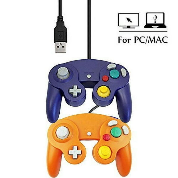 USB Wired Ngc Controller Gamepad GameCube For Windows PC MAC USB Purple And Orange