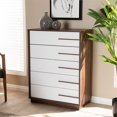 thumbnail image 2 of Bowery Hill Mid-Century 5-Drawer Engineered Wood Chest in White, 2 of 8