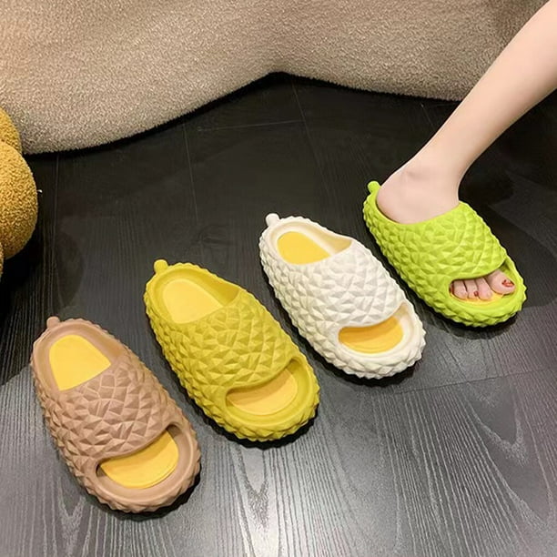 Cute Durian Slippers Women Thick Bottom Soft House Slippers Woman