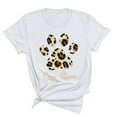 thumbnail image 1 of Meichang T-Shirts Maman Chien Femmes Mignon Patte de Chien Léopard Graphique T-Shirts Manches Courtes Col Rond Décontracté Été Hauts Coupe Ample Blouses Maman Blanc TG, 1 of 3