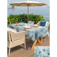 thumbnail image 4 of Outdoor Tablecloth with Umbrella Hole & Zipper, Teal Blue Starfish Coastal Rectangle Tablecloth 60x84 Inch, Nautical Beach Eucalyptus Coral Patio Table Cover Waterproof Table Cloth for Picnic/Party, 4 of 7