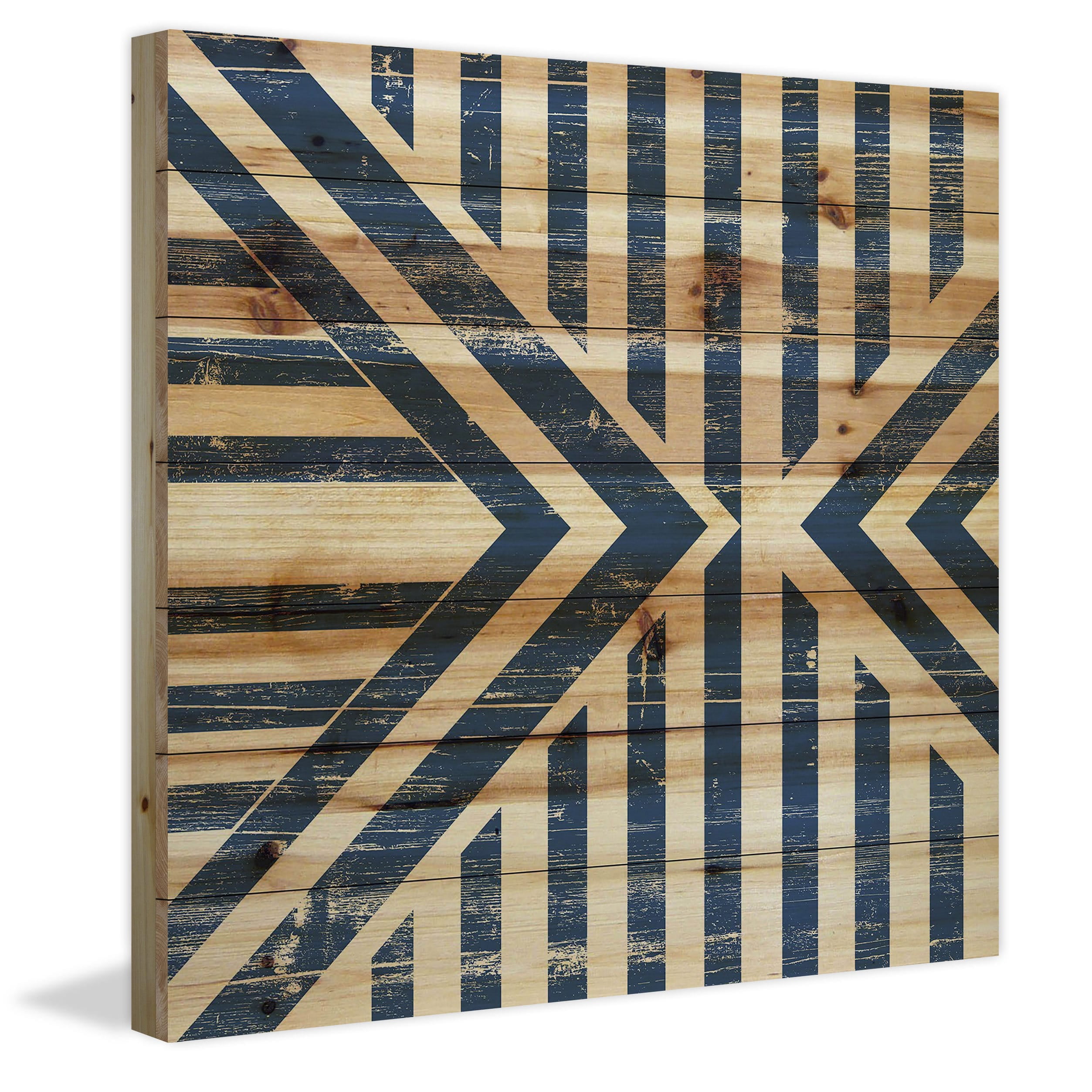 "Meeting Vees" Painting Print on Natural Pine Wood