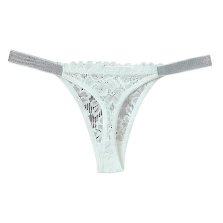 Womens Underwear Sexy Bulk Panties for Women Thong plus Size Women s Mid Waist Sexy Solid Color Lace Thong Peach Panties Thong Panties