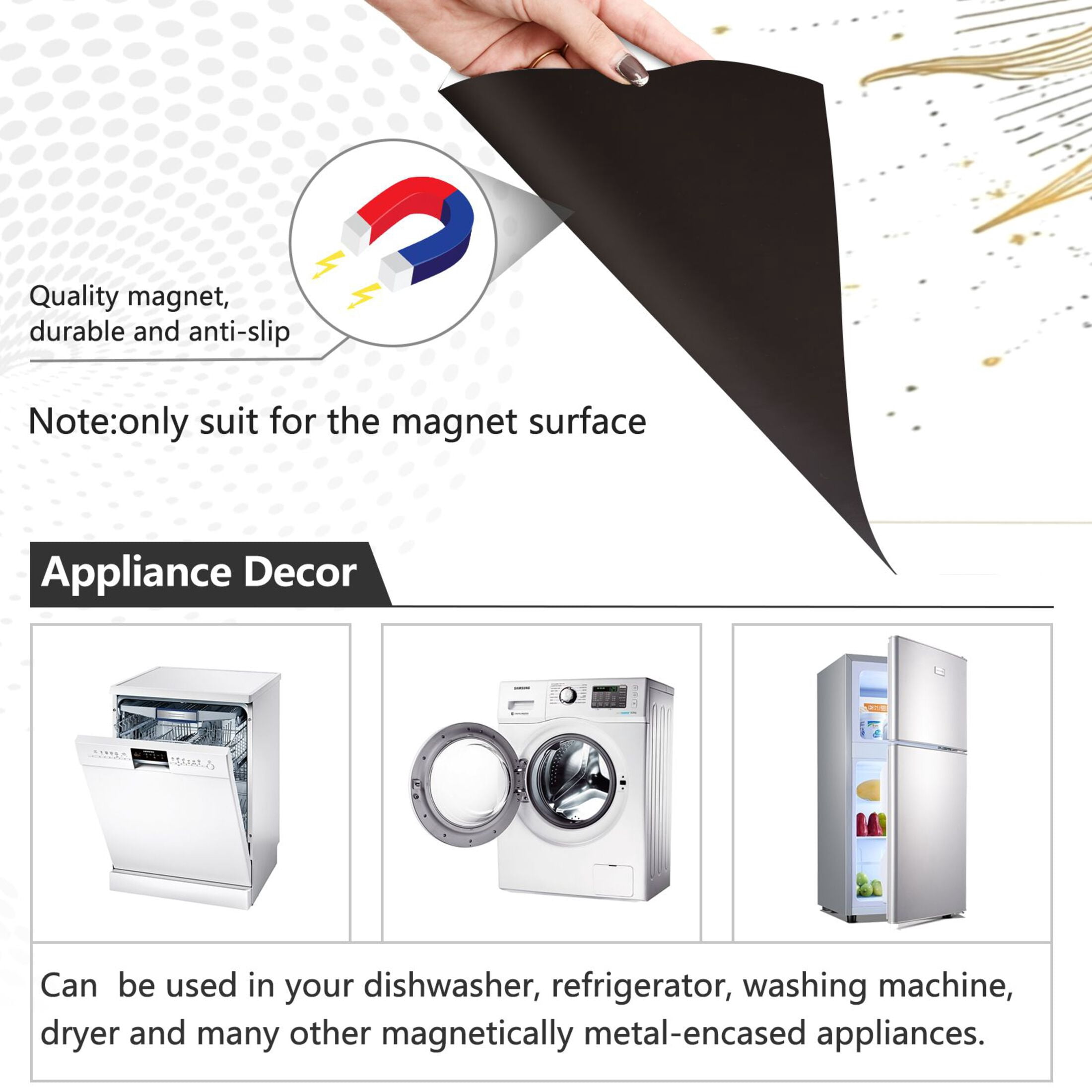 IAUYY Magnetic decorative sticker - 23x26 Inch PVC Refrigerator Decorative Cover, Removable DIY Art for Kitchen Appliances A Line Drawing