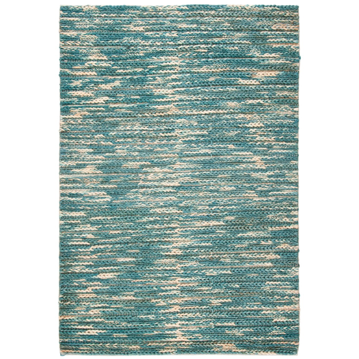 SAFAVIEH Natural Fiber Kaeden Abstract Area Rug, Dark Green/Natural, 3' x 5'