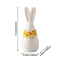 thumbnail image 2 of 2 PCS White Ceramic Easter Bunny Figurine with Floral Accents, Porcelain Rabbit Decor for Farmhouse Tabletop, Shelf, or Mantel Display, Spring Home or Office Decorative Centerpiece, 2 of 8