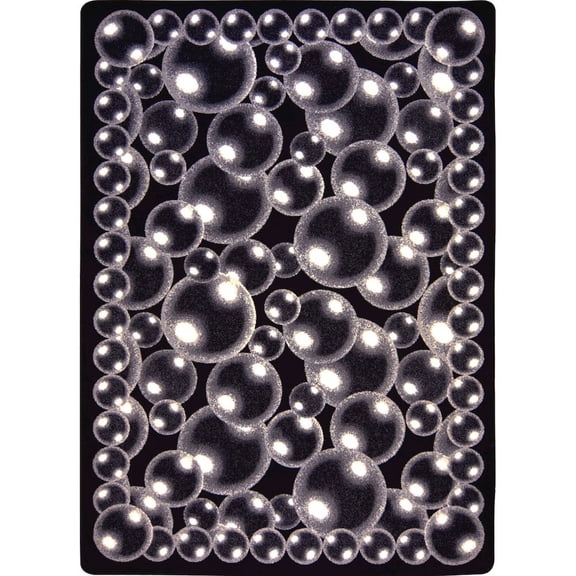 Joy Carpets Kaleidoscope Bubbles 3'10" x 5'4" Area Rug in Color Silver