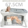 thumbnail image 3 of 44.5" Portable Folding Bathtub, Small Foldable Tub with Thermal Cover & Massage Roller, Large Collapsible Tub, Freestanding Surround Collapsible Tub, Heightened Foldable Bathtub Queroig, 3 of 10