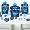 Big Dot of Happiness Hanukkah Menorah - Chanukah Holiday Party Decor and Confetti - Terrific Table Centerpiece Kit - Set of 30