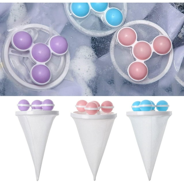 Hair Filter Bag for Laundry,3Pcs Reusable Floating Lint Cleaning Mesh Hair Catcher Washing Machine, Pet Hair Remover for Washer