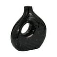 thumbnail image 6 of Sagebrook Home Modern Abstract Omix Black Solid Mosaic Vase, 6 of 10
