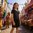 thumbnail image 2 of Vividxx Dress For Girls And Shine Girls Performance Dress Stage Short Sleeve Party Tutu Outfit For Kids Toddler Dance Recital One Size, 2 of 4