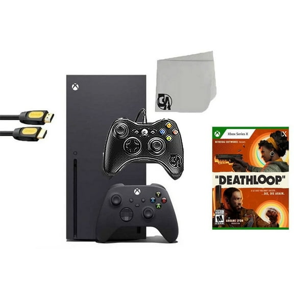 Pre-Owned Xbox Series X Video Game Console Black with Deathloop BOLT AXTION Bundle with 2 Controller ( )