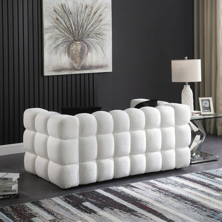 Modern Bubble Sofa Couch with Plastic Legs, 2 Seater Comfy Modern Bubble Sofa Couch with Plastic Legs, 2 Seater Comfy