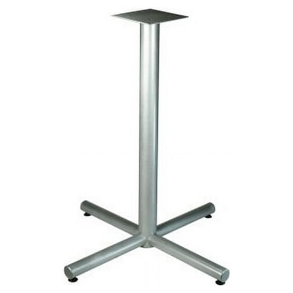 Lorell Silver Bistro-height X-leg Table Base Metallic Silver X-shaped Base - 40.75" Height x 36" Width - Assembly Required