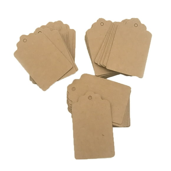 Kraft Paper Gift Tags 100Pcs Kraft Paper Wedding Hang Tag Gift Tags Lace Scallop Head Label