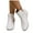 White, variant on Womens Short Boots Fashion Buckle Leather Round Toe Flat Low Heels Dress Ankle Booties Winter Fall Shoes