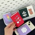 thumbnail image 2 of INS cartoon bear card slot holder for MagSafe magnetic leather wallet case for iPhone 15 Pro Max 14 phone cover bag accessories, 2 of 9