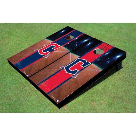 Cleveland Guardians C Field Long Stripe Alternating Themed Cornhole Boards