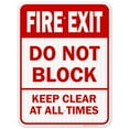 thumbnail image 1 of Fire Exit Sign, Do Not Block Keep Clear at All Times Safety Sign,, 1 of 8