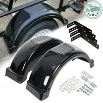 Kojem 2Pcs 13" Single-Axle Trailer Fenders W/Steps Skirt Boat Black