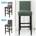 thumbnail image 5 of PiccoCasa Stretch Spandex Chair Seat Cover Jacquard Bar Stool Covers Pack of 4, Dark Cyan, 5 of 8
