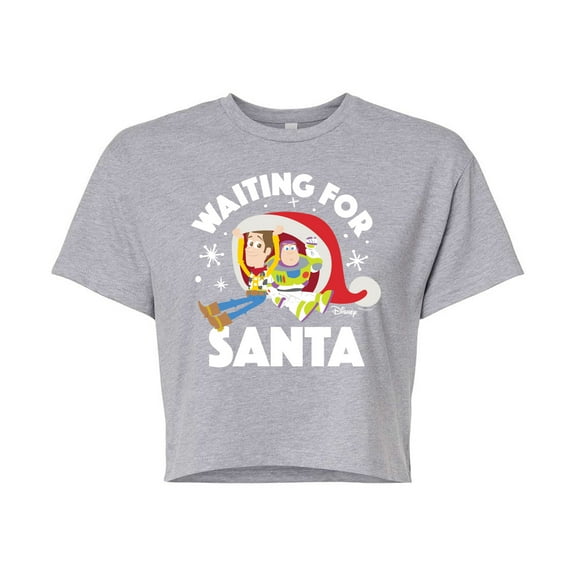 Toy Story - Waiting For Santa - Juniors Cropped Cotton Blend T-Shirt