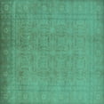 thumbnail image 1 of Ahgly Company Machine Washable Indoor Square Oriental Turquoise Blue Traditional Area Rugs, 6' Square, 1 of 4
