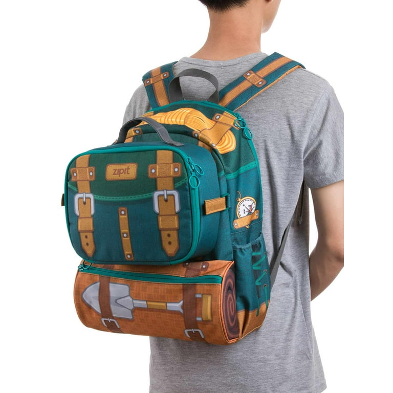 ZIPIT Adventure Backpack & Lunch Bag for Boys, Cute Book Bag for