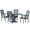Gray, variant on Noble House Aisenbrey Wood and Cane 5-Piece Expandable Dining Set, Gray and Black