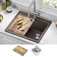 thumbnail image 2 of KRAUS Bellucci 25 Granite Composite WorkstationDrop-In Top MountSingle Bowl Kitchen Sink in Metallic Brown with Accessories, 2 of 17