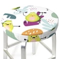 thumbnail image 3 of Xecao's Orange Green Avocado Print Stool Covers offer stylish, washable protection for PU round bar stools, perfect for home or commercial use., 3 of 7