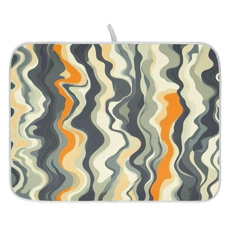 

Wave Stripes Dish Drying Mat for Kitchen Quick Drying Absorbent Soft Durable 18 x 24