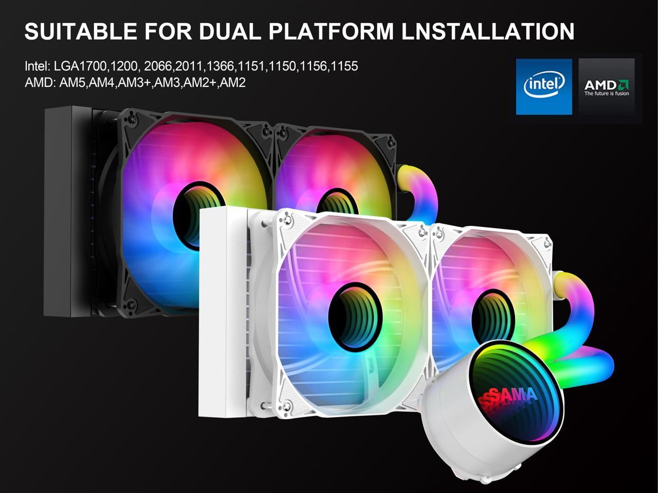 SAMA 360mm ARGB Cpu Liquid Cooler 360 AIO With Infinity SAMA 360mm ARGB Cpu Liquid Cooler 360 AIO With Infinity
